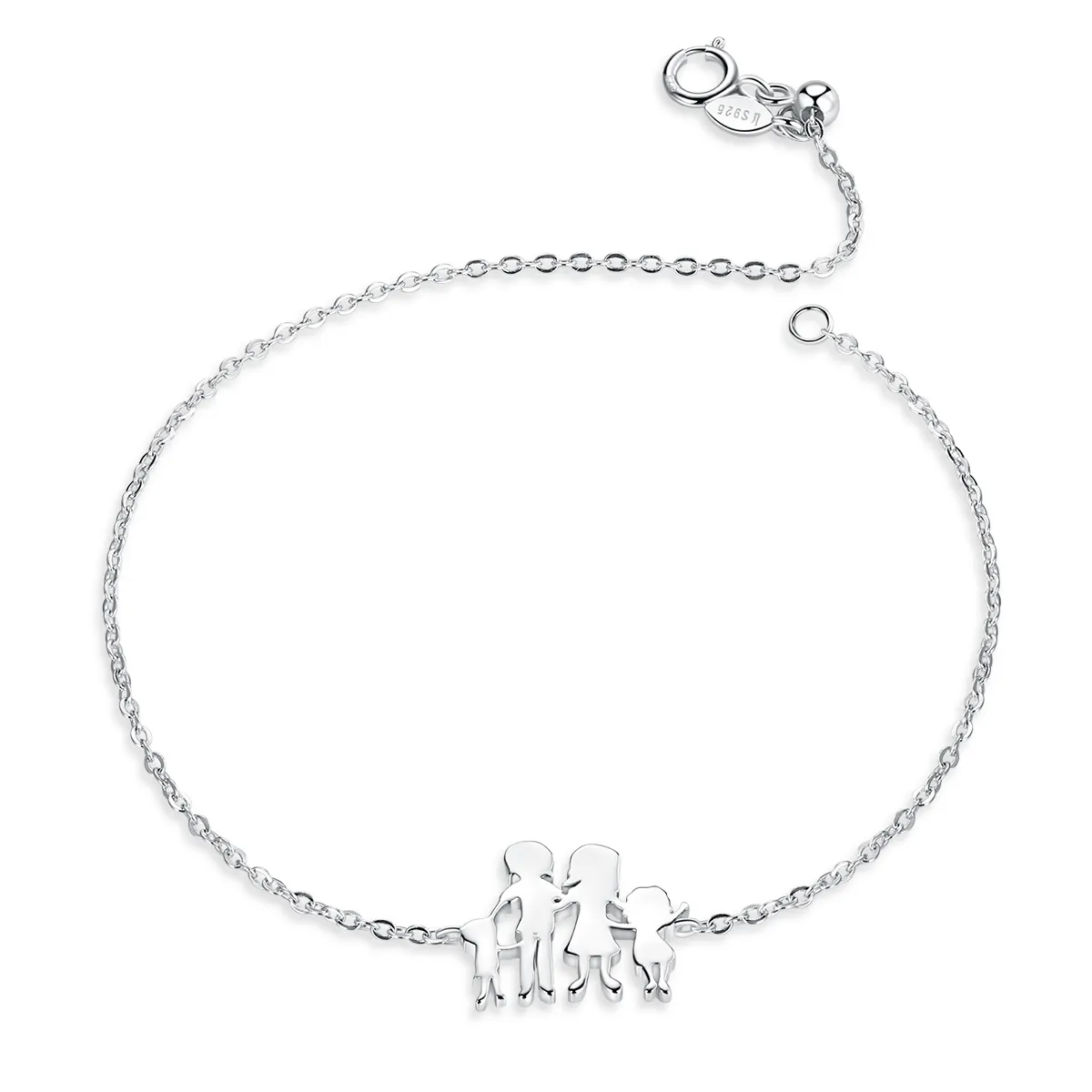 pandora style silver my family chain slider bracelet scb164