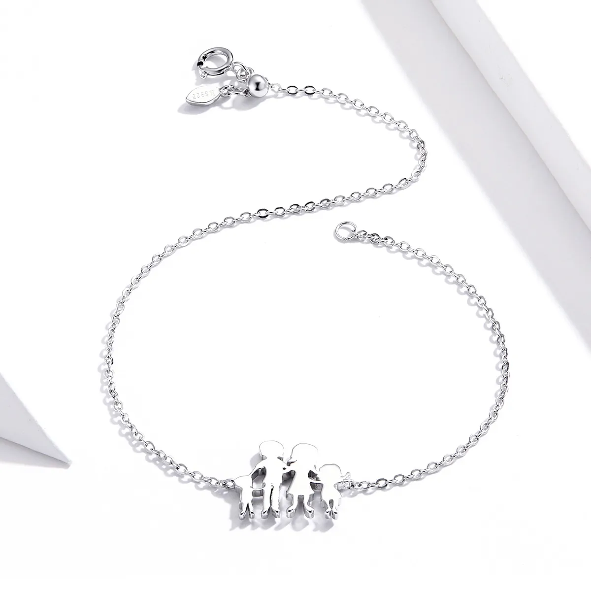 Pandora Style Silver My Family Chain Slider Bracelet - SCB164