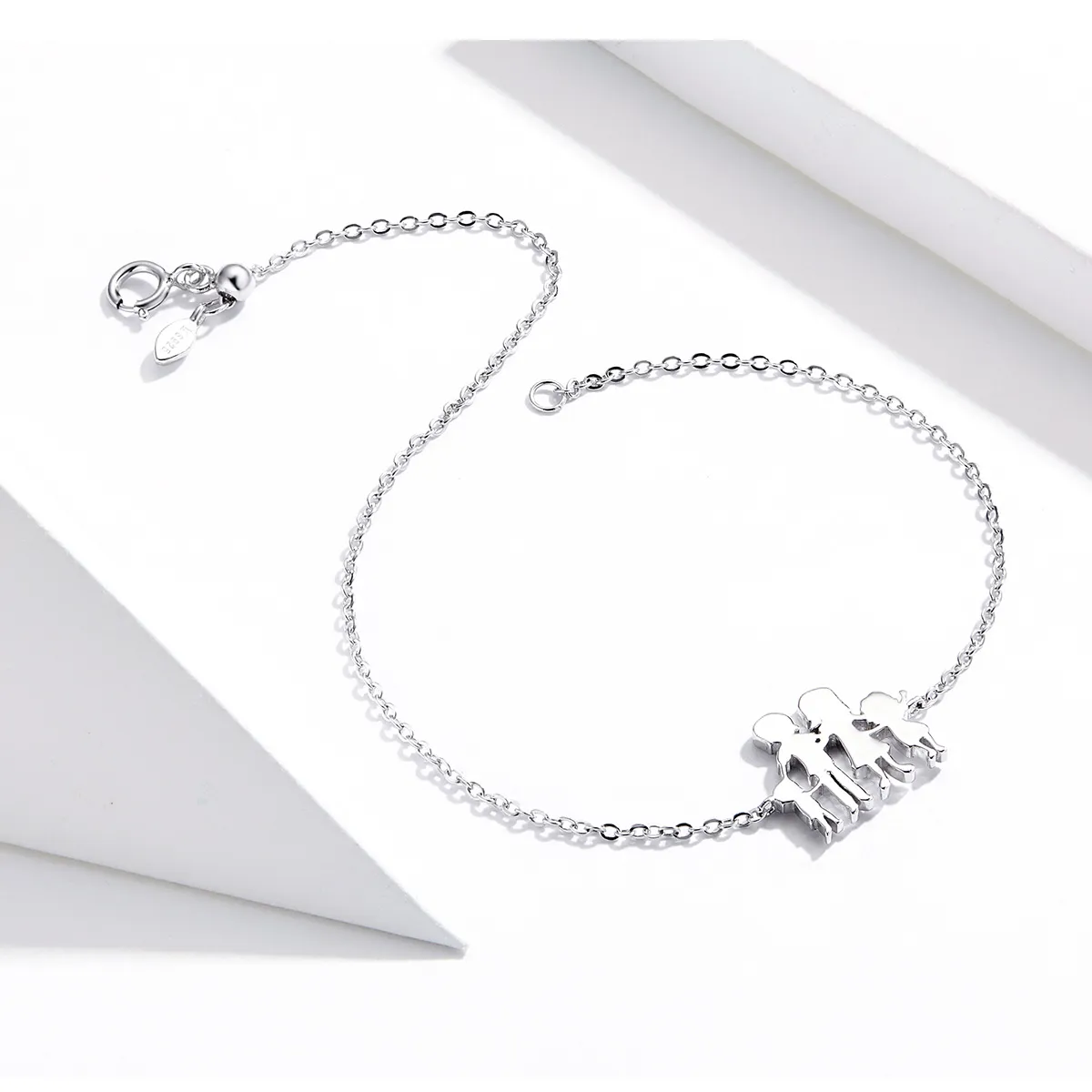 Pandora Style Silver My Family Chain Slider Bracelet - SCB164