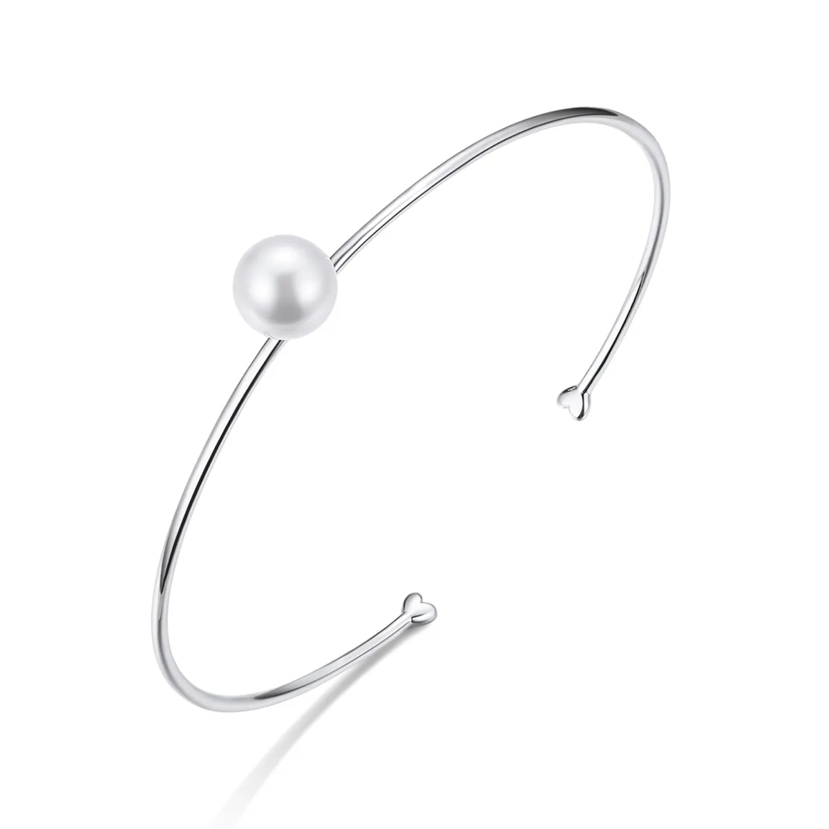Pandora Style Silver Quiet Pearl Open Bangle - SCB168