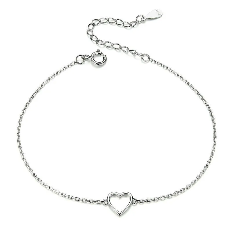 Pandora Style Silver Shape of Love Chain Slider Bracelet - SCB159