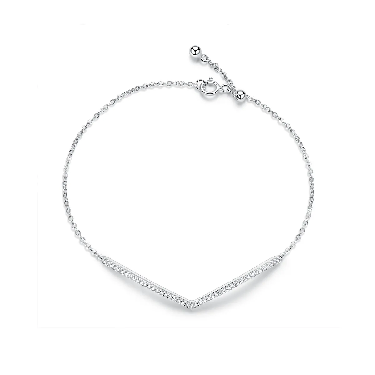 Pandora Style Silver Triumphant Return Chain Slider Bracelet - SCB137