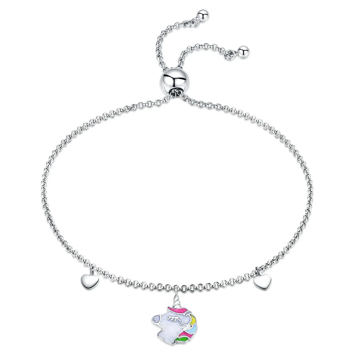 Pandora Style Silver Unicorn Memory Chain Slider Bracelet - SCB106