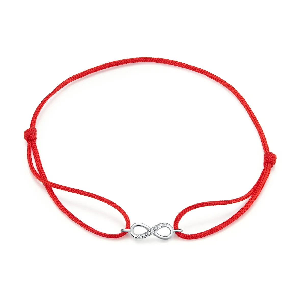 Red Cord with Silver Infinite Love Clasp Bracelet - SCB176