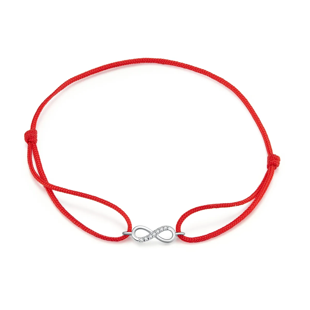 red cord with silver infinite love clasp bracelet scb176