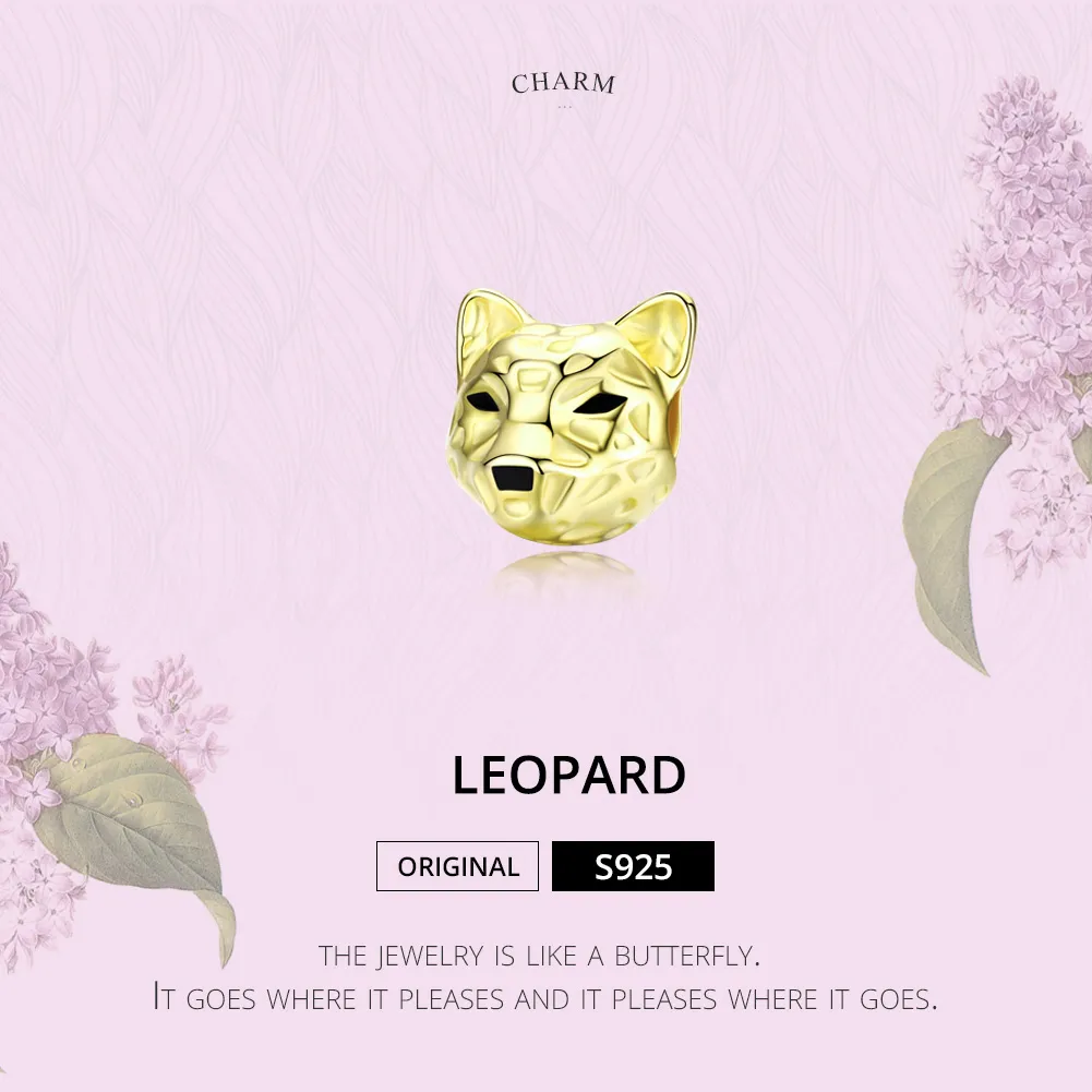 Pandora Style Gold-Plated Leopard Charm - SCC1252