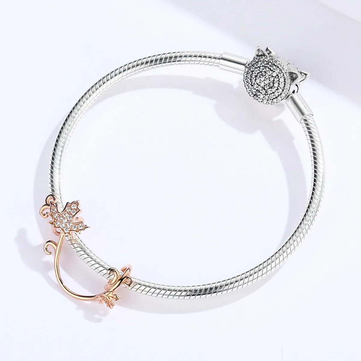 Pandora Style Rose Gold Slient Leaves Charm - SCC1254