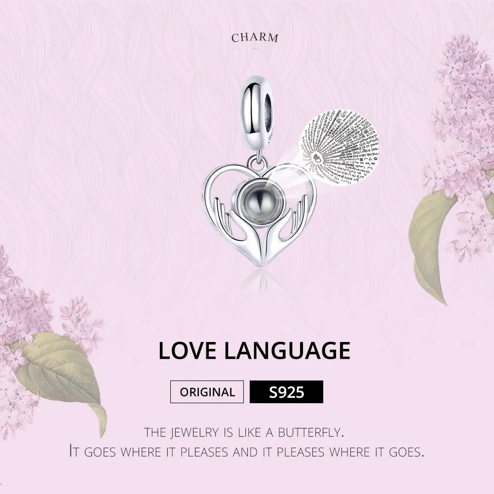 Pandora Style Silver 100 Languages I Love You Dangle - SCC1307