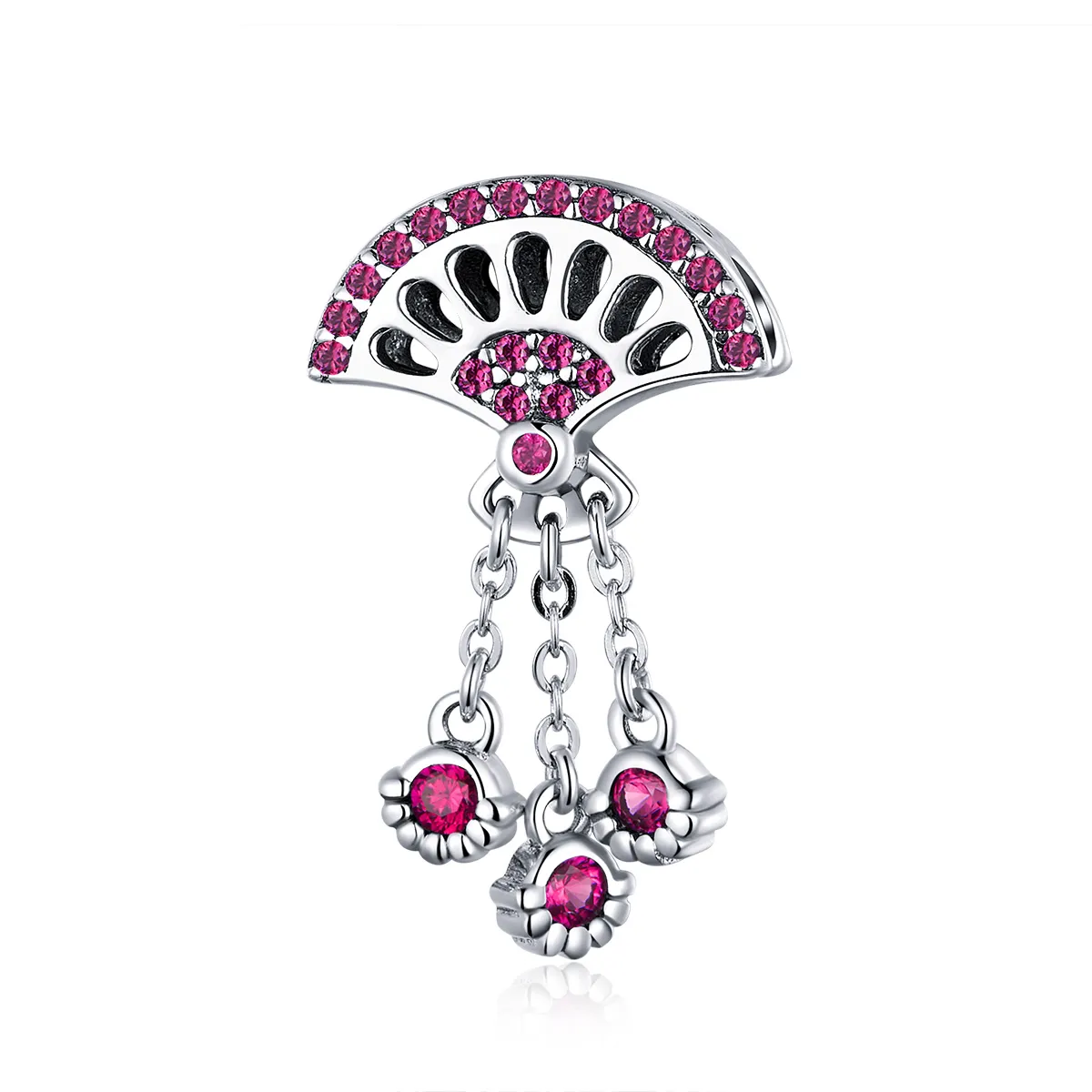 Pandora Style Silver Ancient Fan Dangle - SCC1070