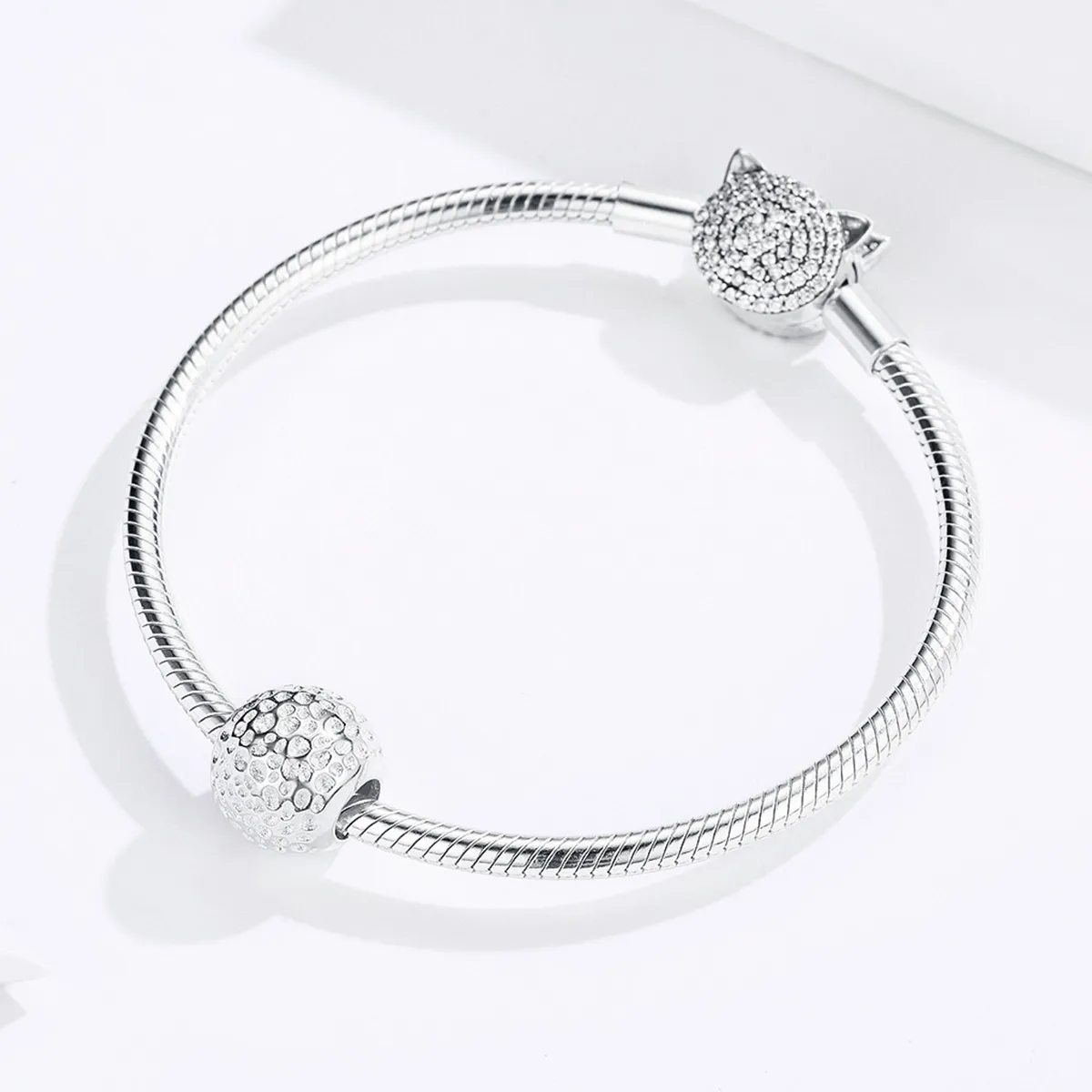 Pandora Style Silver Bead with Texture Charm - SCC1245