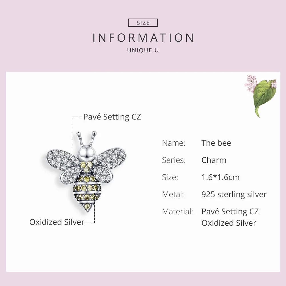 Pandora Style Silver Bee Charm - SCC1194