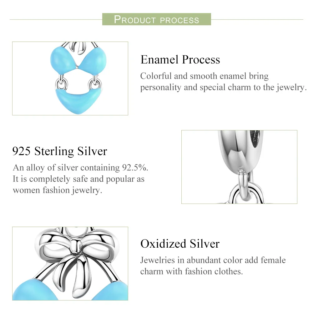 Pandora Style Silver Bikini Dangle - SCC1157