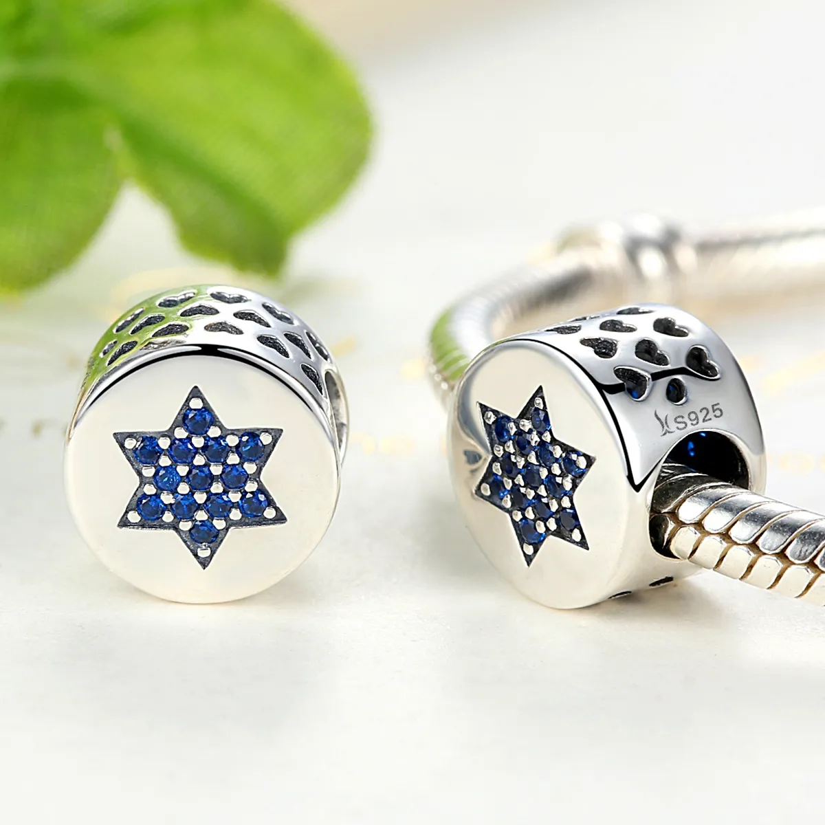 Pandora Style Silver Blue Faith Charm - SCC105