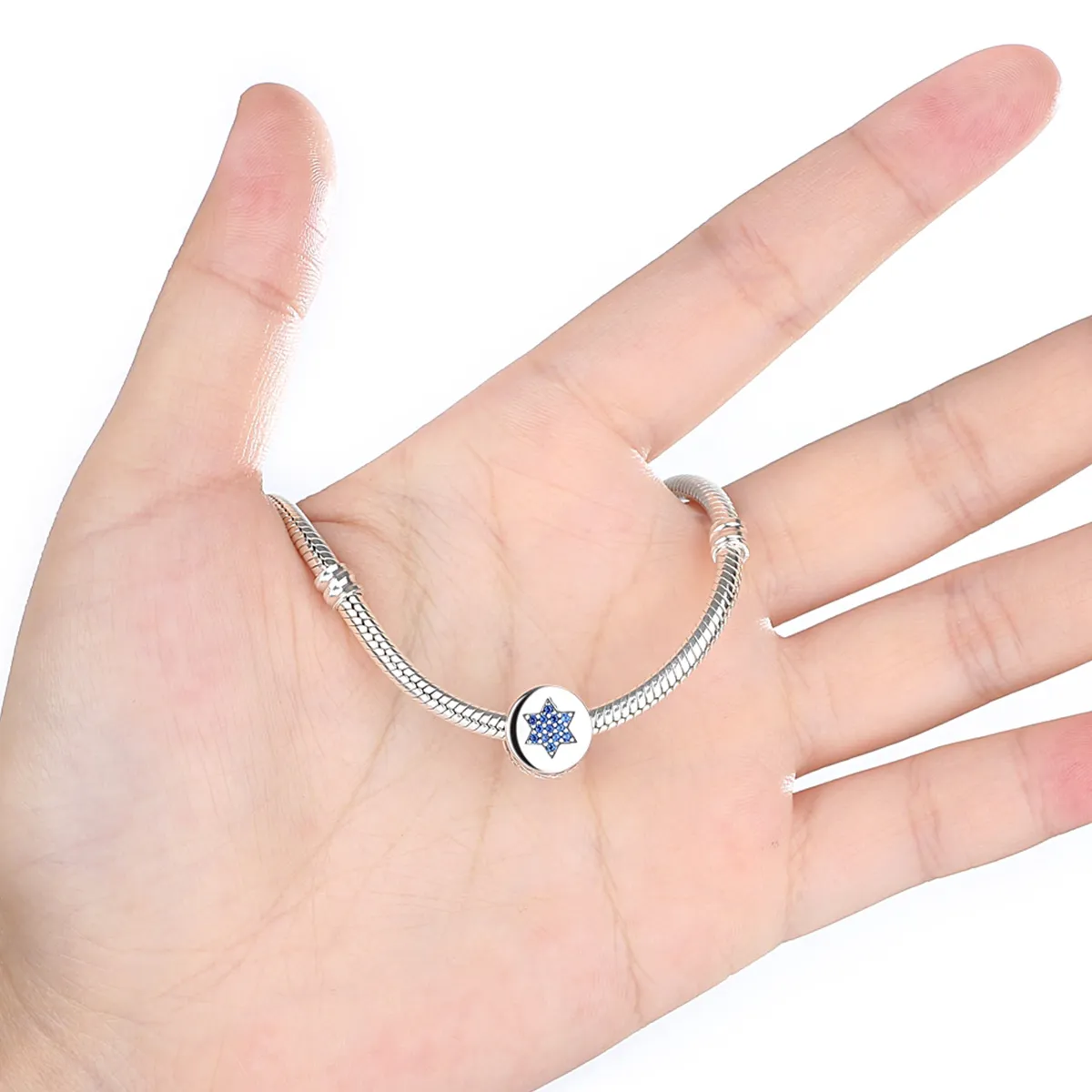 Pandora Style Silver Blue Faith Charm - SCC105
