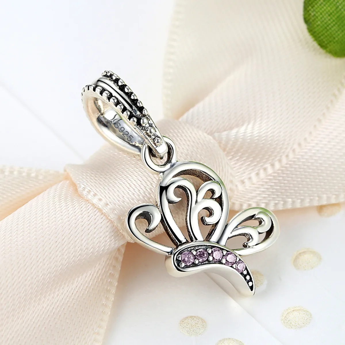 Pandora Style Silver Butterfly Dangle - SCC045