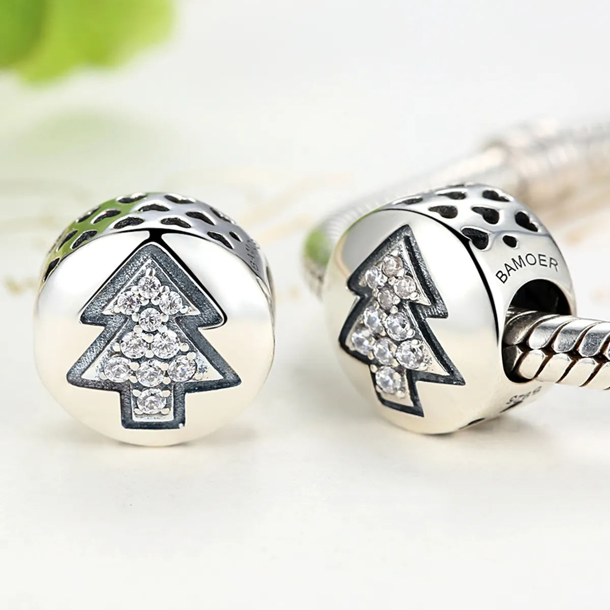 Pandora Style Silver Christmas Tree Charm - SCC064