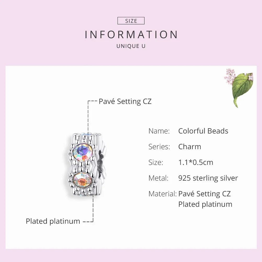 Pandora Style Silver Colorful Beads Spacer - SCC1309