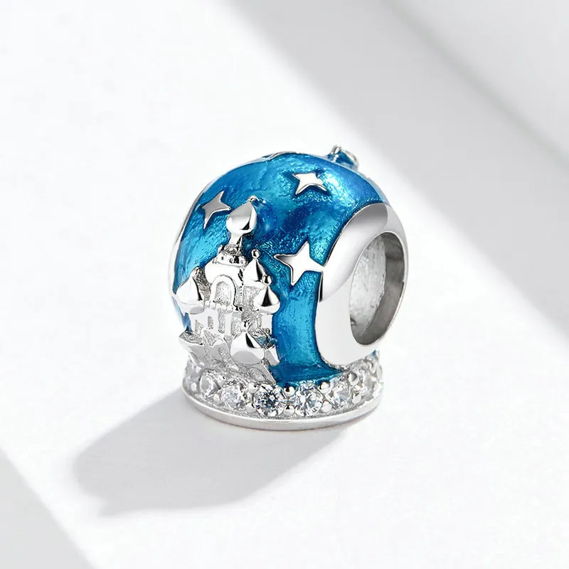 Pandora Style Silver Crystal Castle Charm - SCC1225