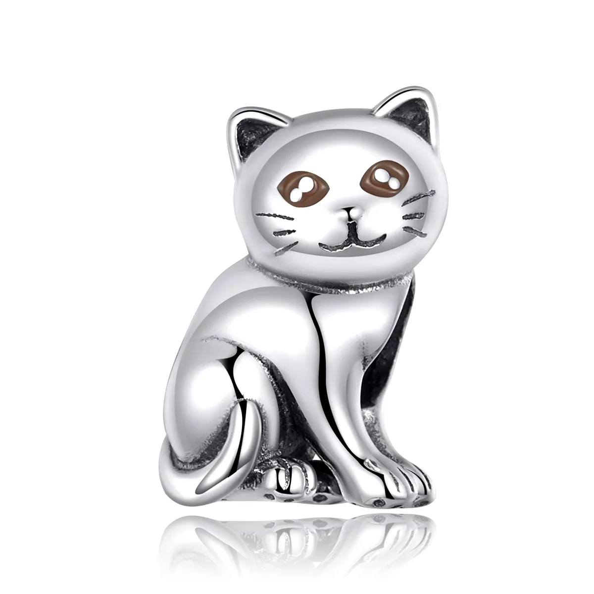 Pandora Style Silver Cute Cat Charm - SCC1305