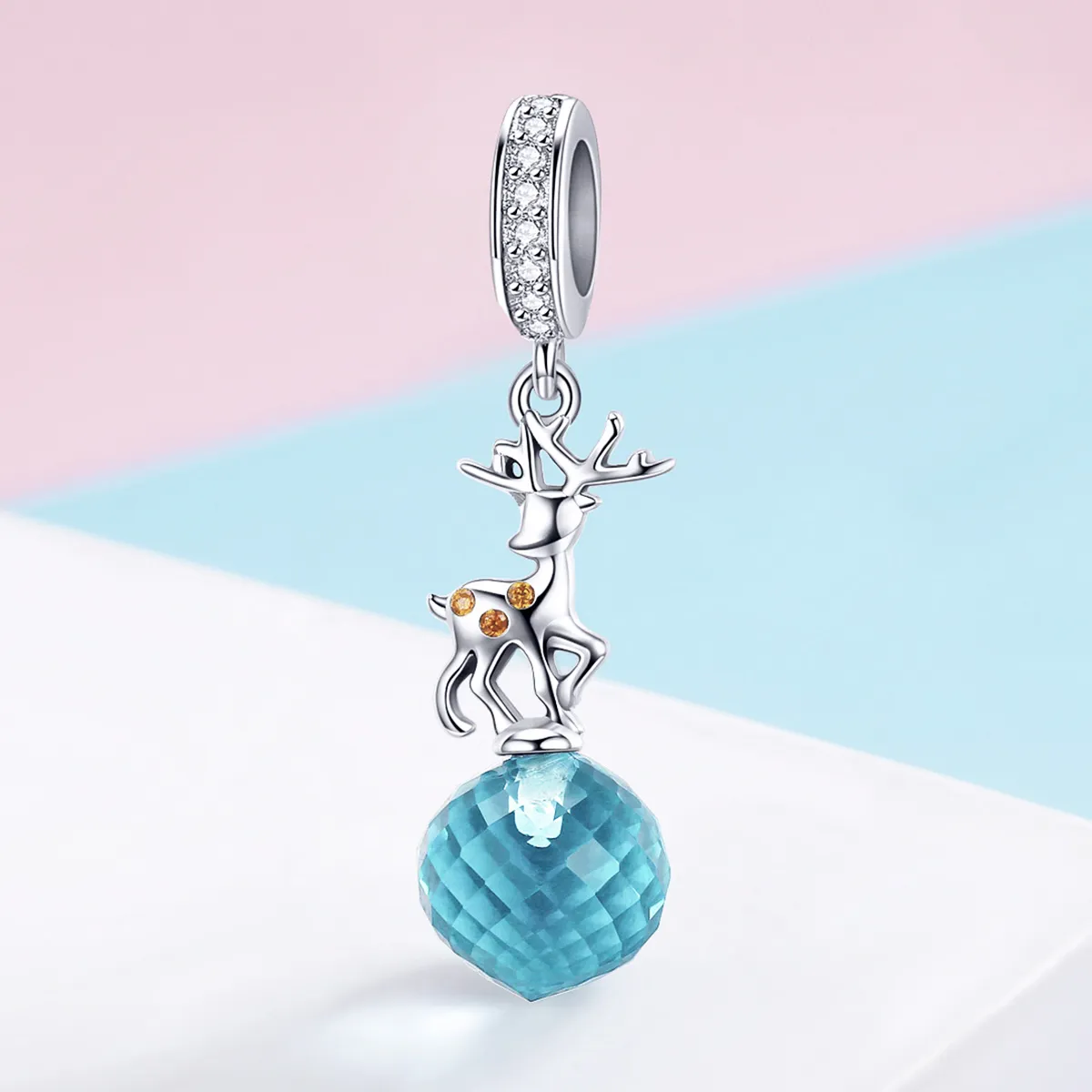Pandora Style Silver Elk Dangle - SCC1010