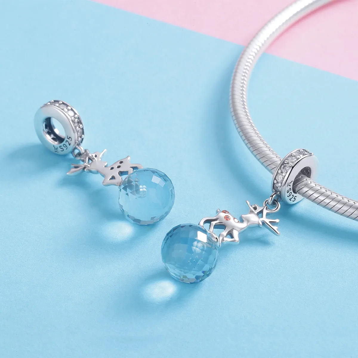 Pandora Style Silver Elk Dangle - SCC1010