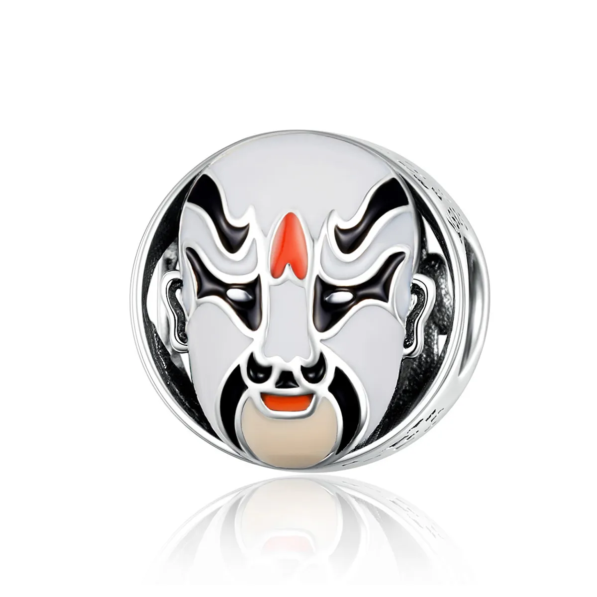 Pandora Style Silver Facial Makeup In Beijing Operas Charm - SCC1193