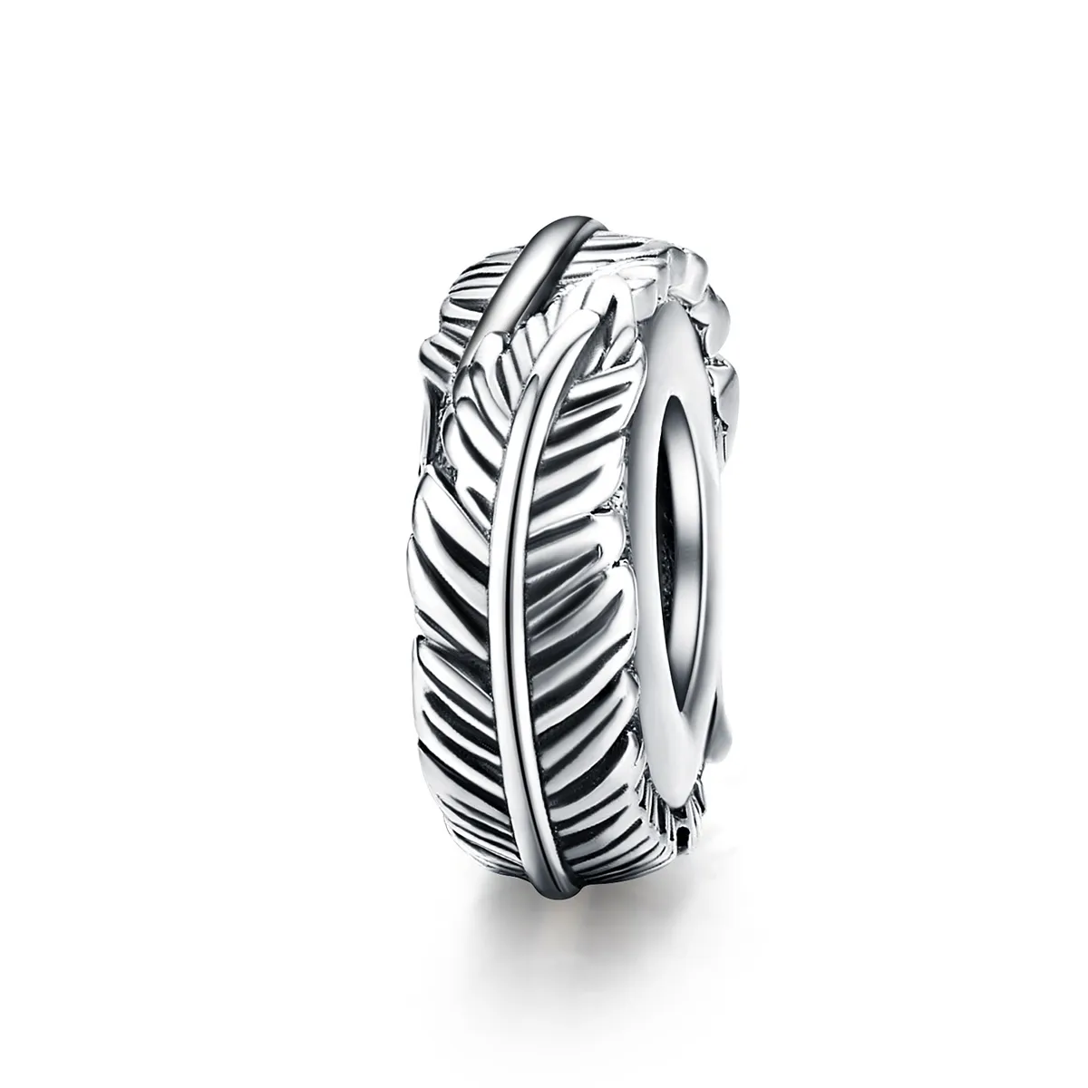 Pandora Style Silver Feather Spacer - SCC1236