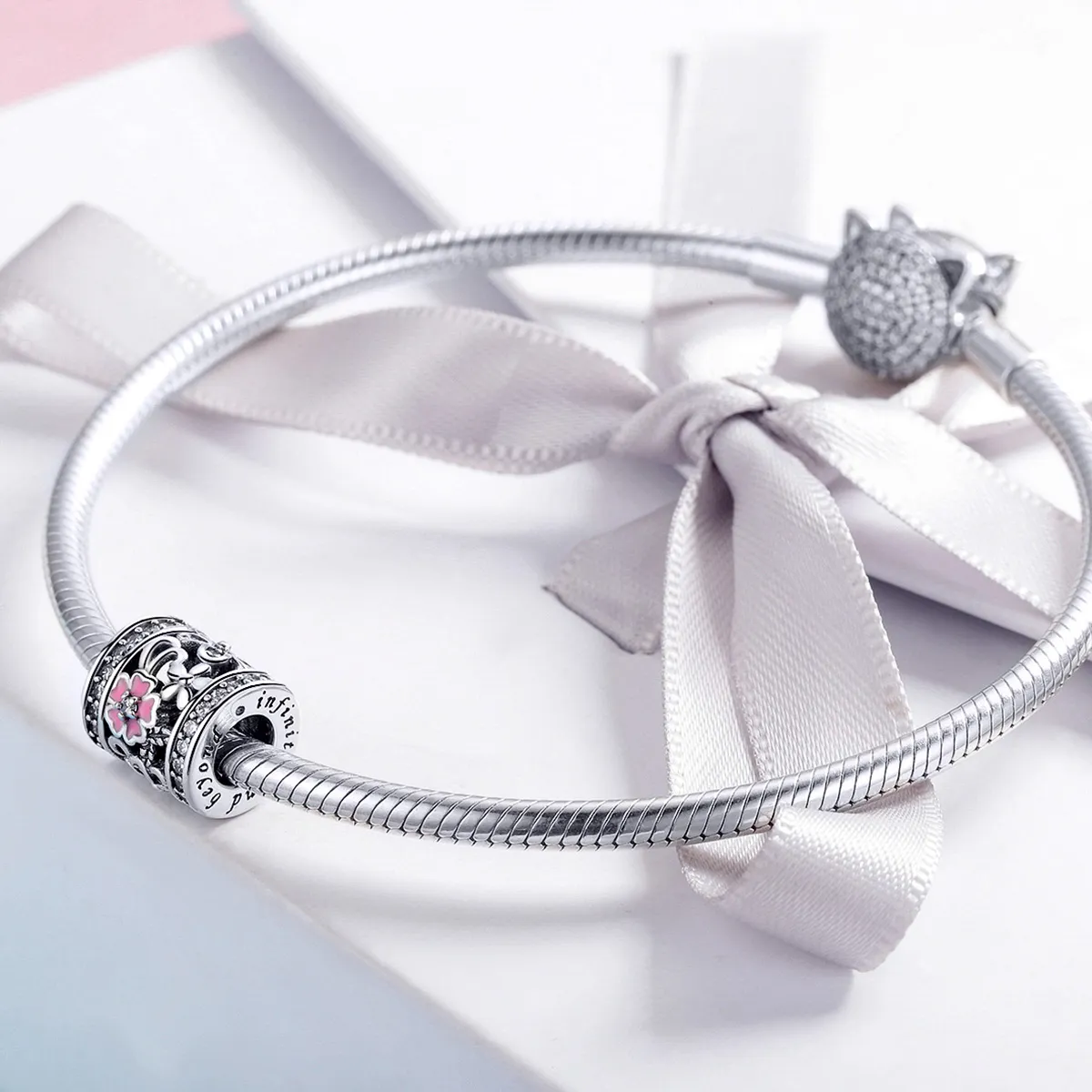Pandora Style Silver Flower Language Charm - SCC1079