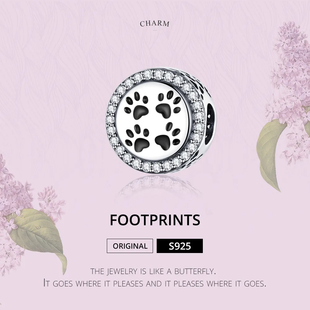 Pandora Style Silver Footprints Charm - SCC1186