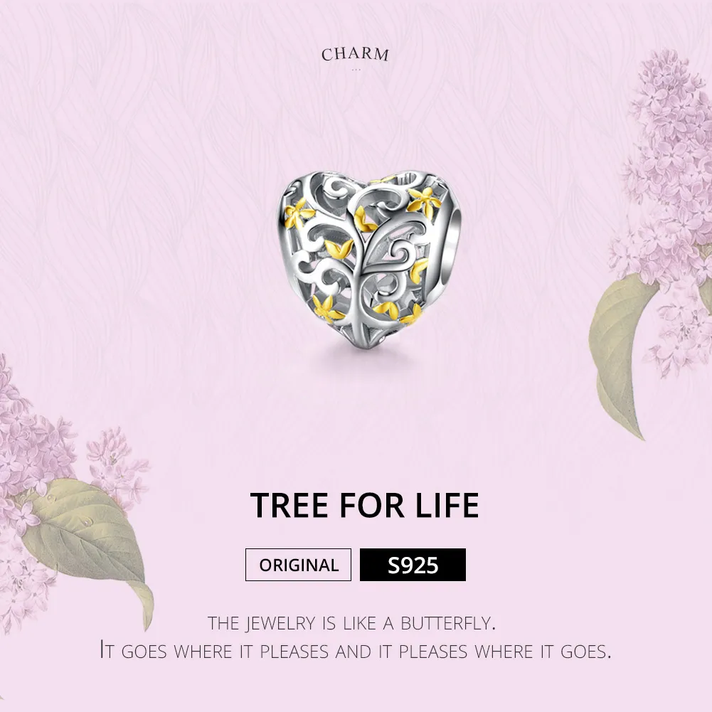 Pandora Style Silver & Gold-Plated Life Tree Charm - SCC1249