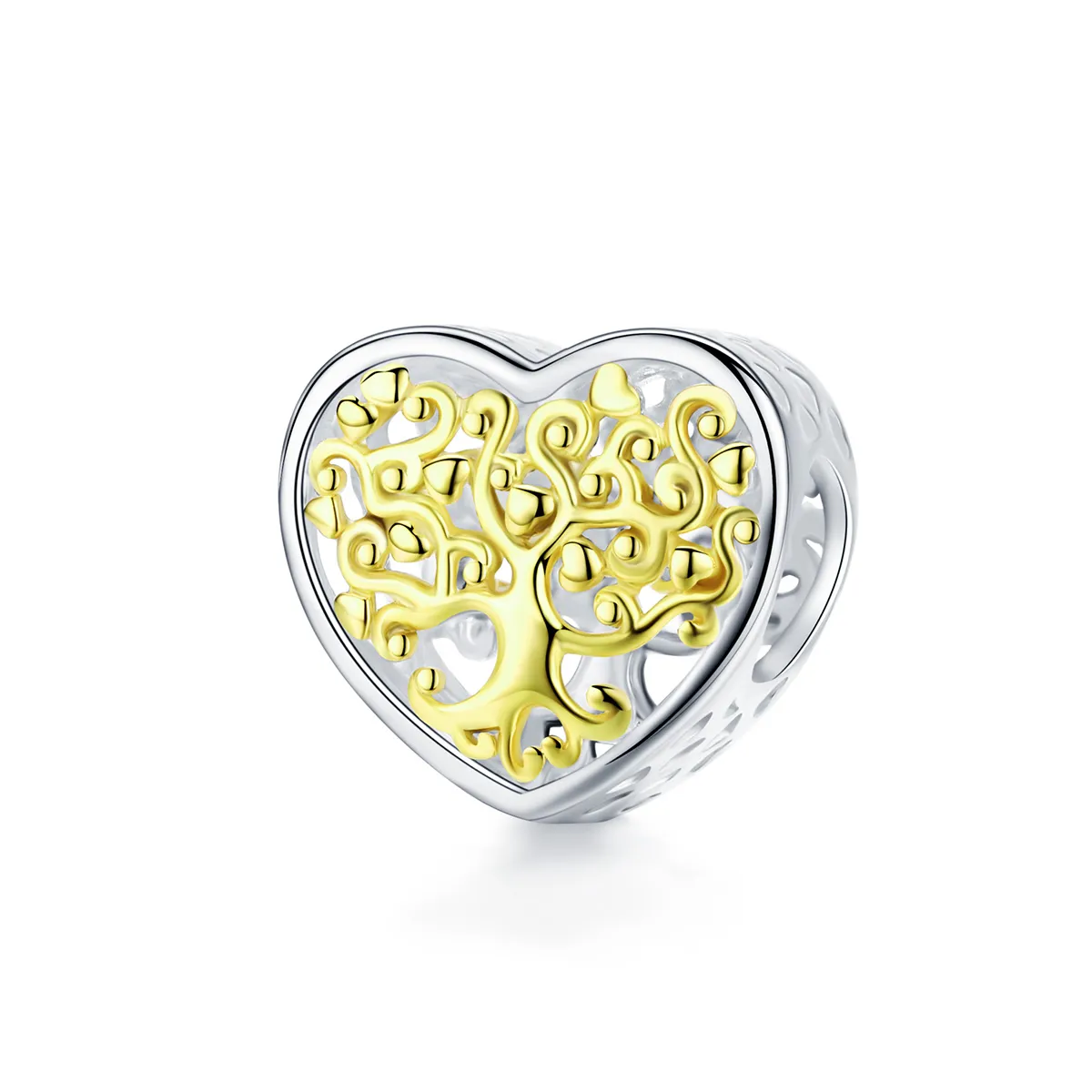 Pandora Style Silver & Gold-Plated Life Tree Charm - SCC1264