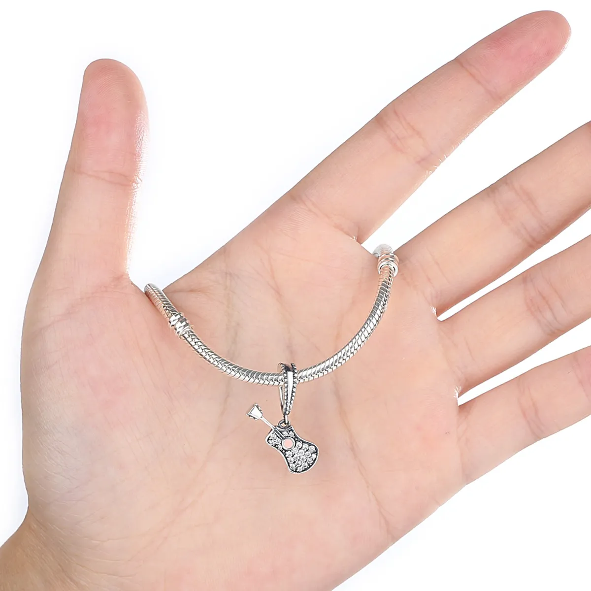 Pandora Style Silver Guitar Dangle - SCC113