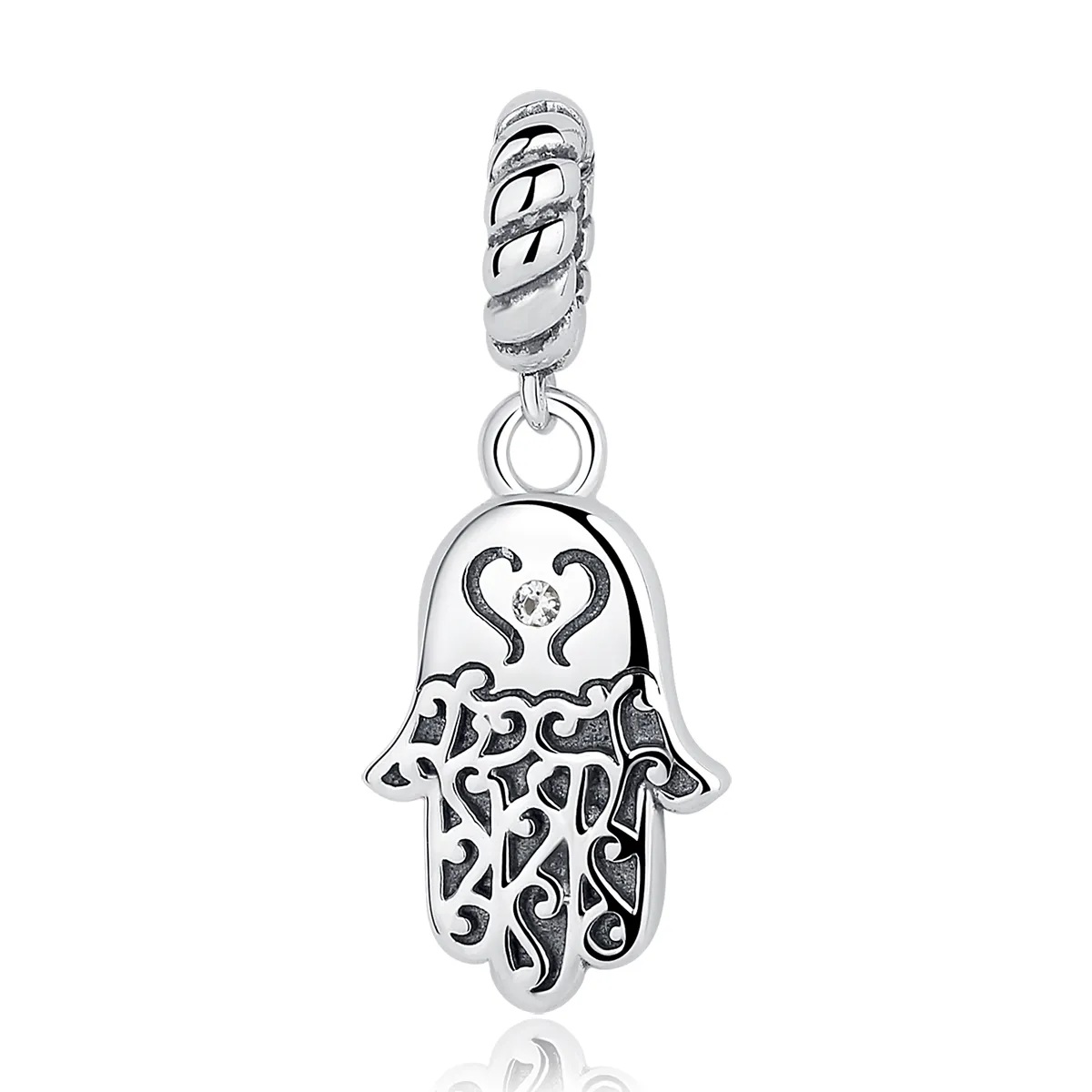 Pandora Style Silver Hamsa Hand Dangle - SCC031
