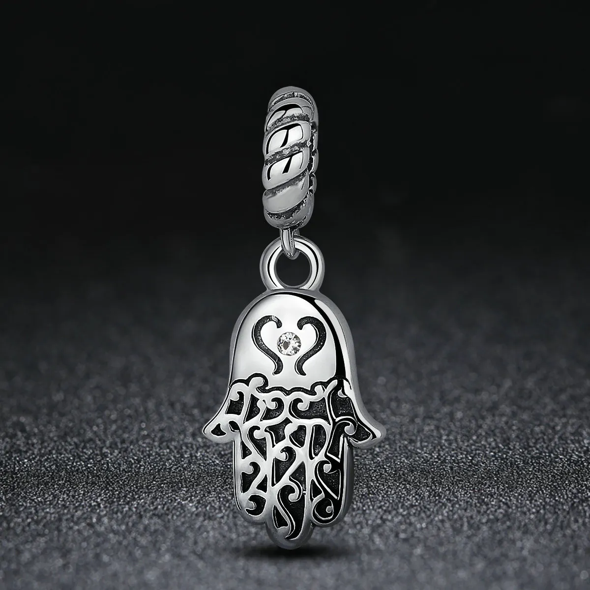 Pandora Style Silver Hamsa Hand Dangle - SCC031