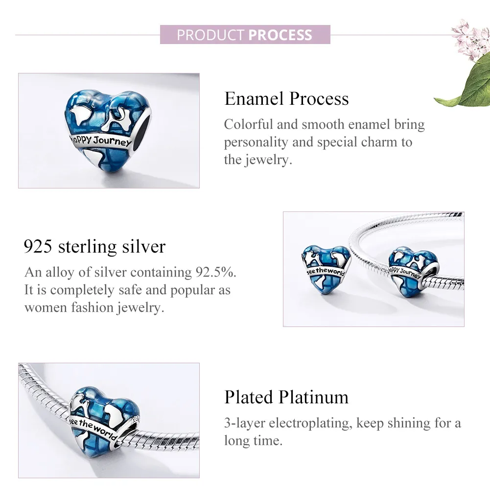 Pandora Style Silver Happy Journey Charm - SCC1176