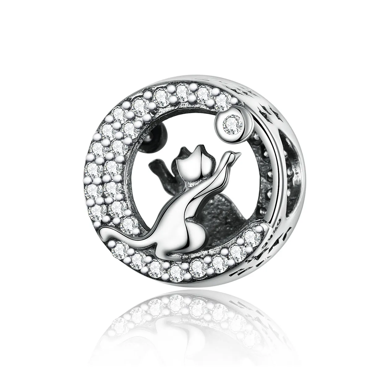 Pandora Style Silver Happy Kitten Charm - SCC1203