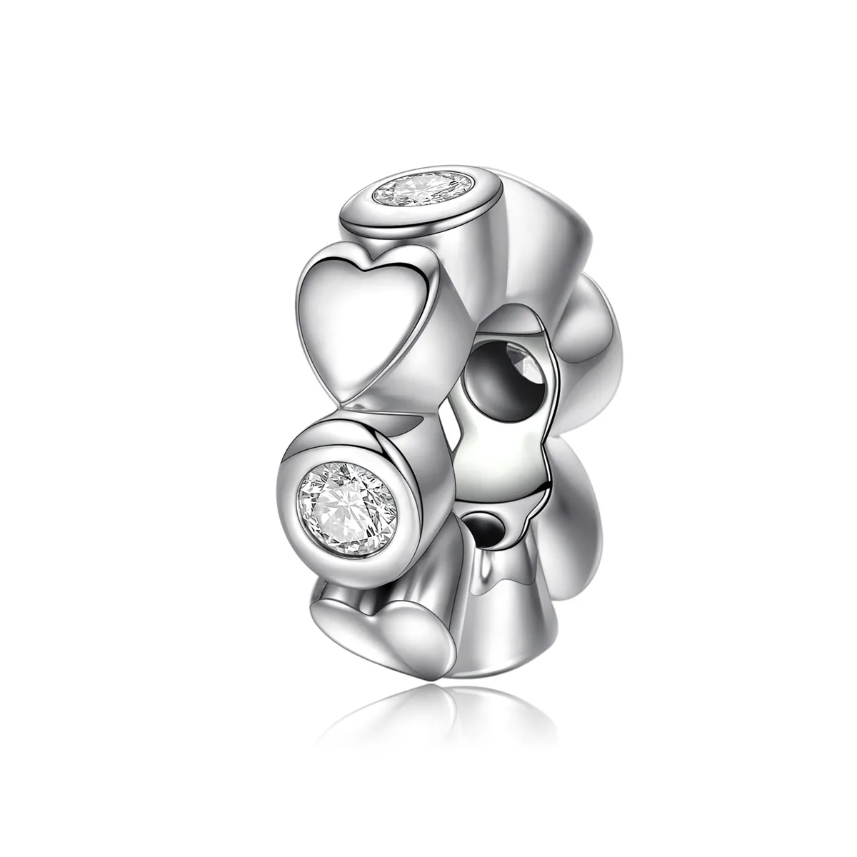 Pandora Style Silver Heart Love Spacer - SCC131