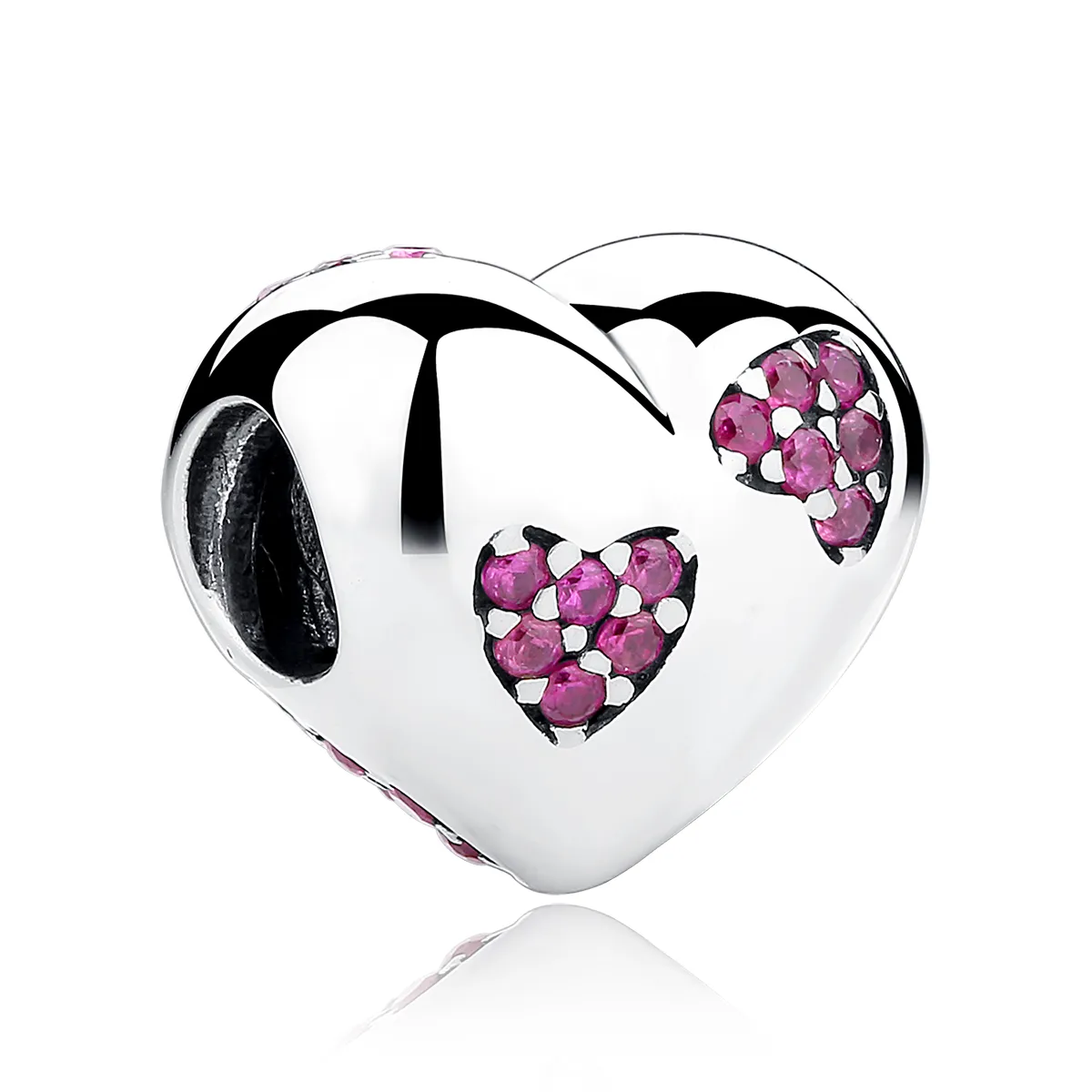 pandora style silver hearts charm scc012