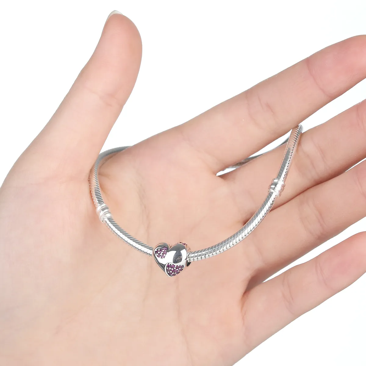 Pandora Style Silver Hearts Charm - SCC012