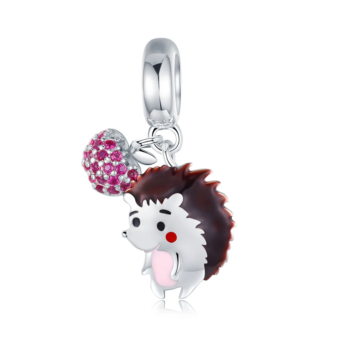 Pandora Style Silver Hedgehog & Fruit Dangle - SCC1061