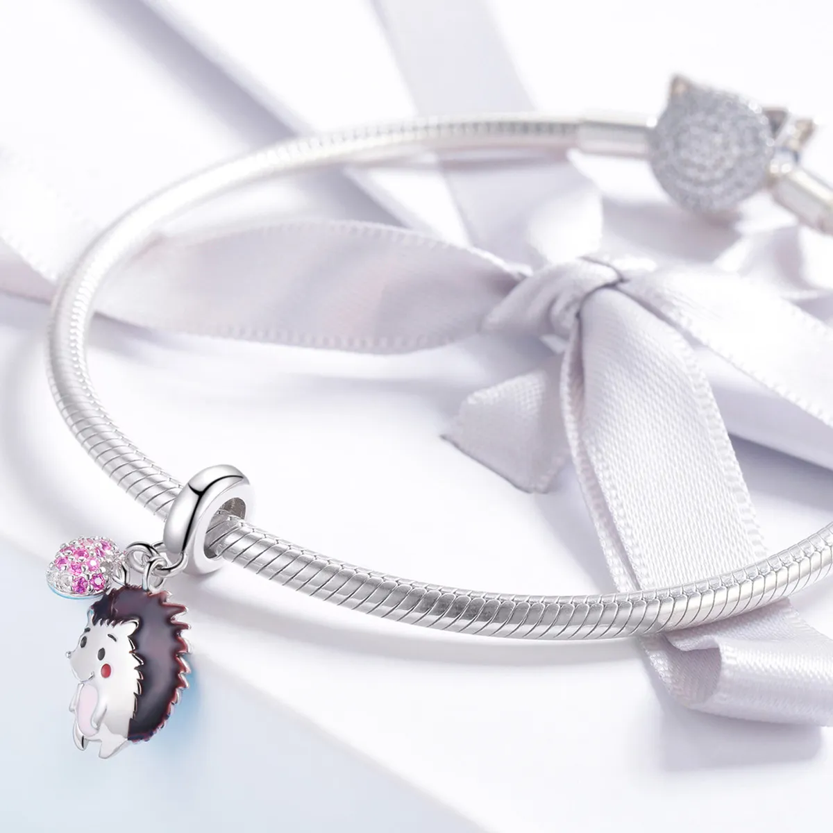 Pandora Style Silver Hedgehog & Fruit Dangle - SCC1061