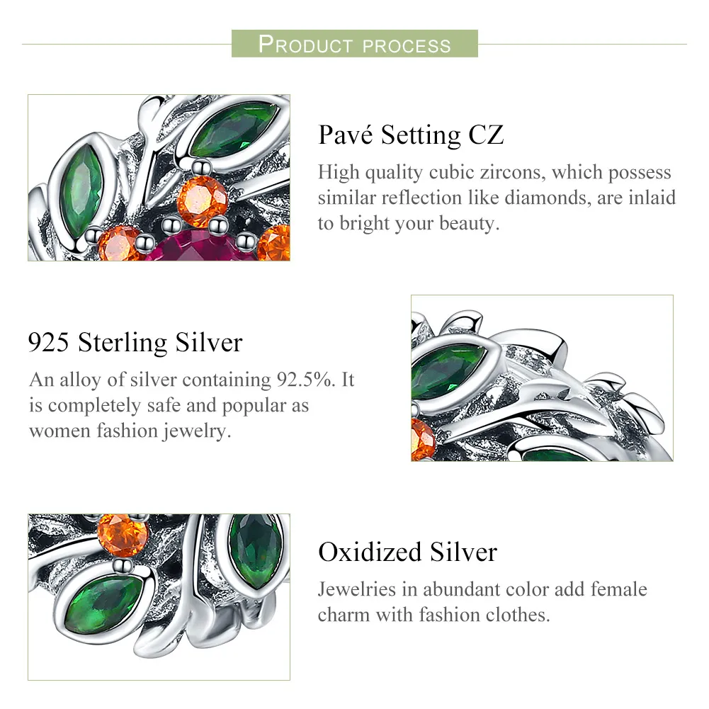 Pandora Style Silver Hope Wreath Charm - SCC1062