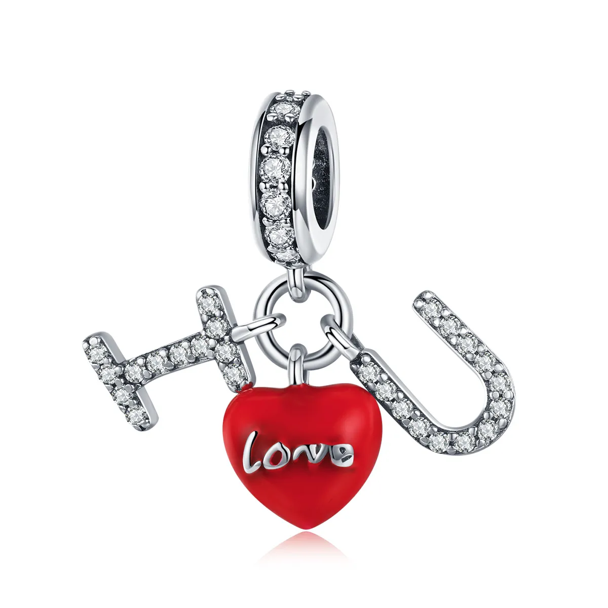 Pandora Style Silver I Love You Dangle - SCC1055