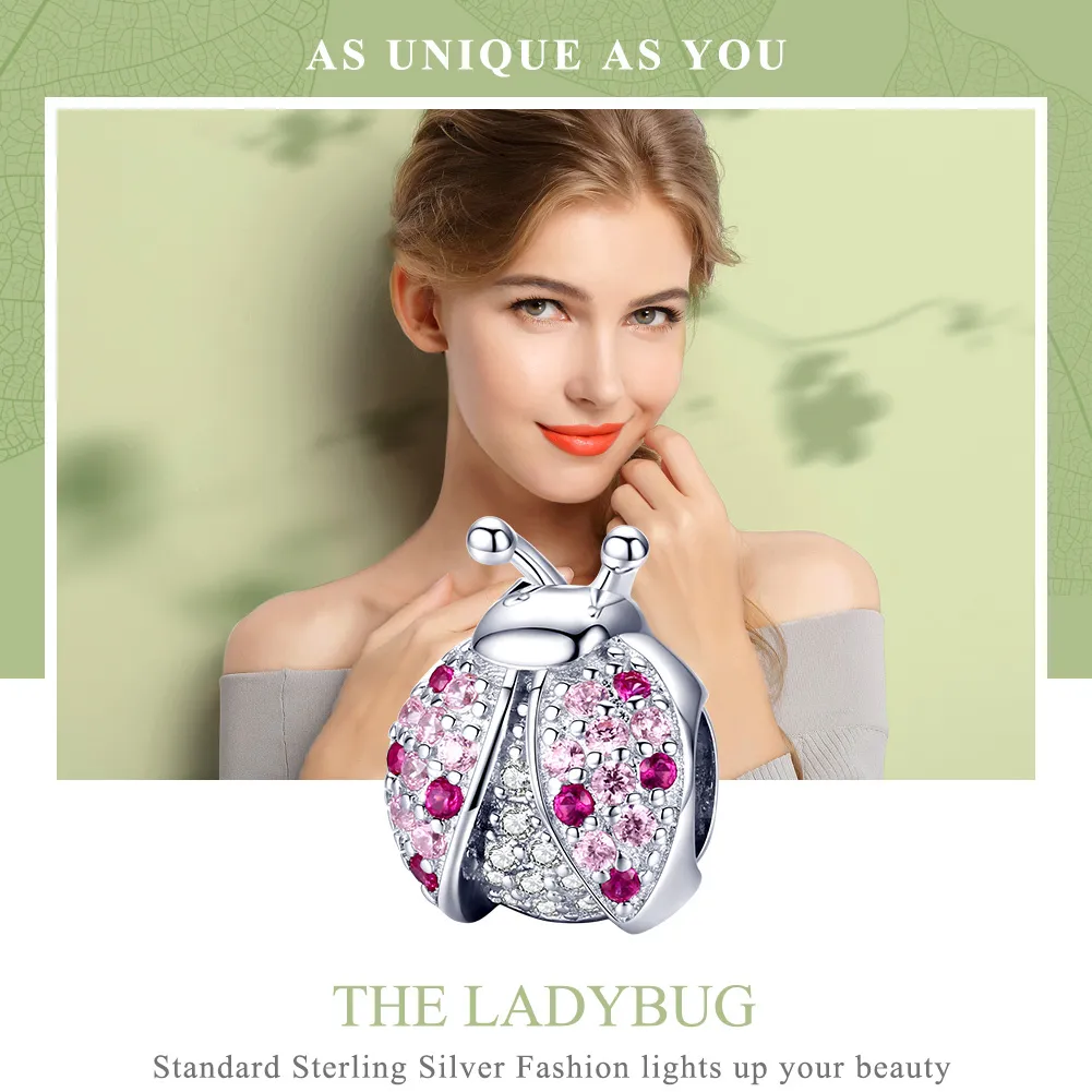 Pandora Style Silver Ladybug Charm - SCC1120