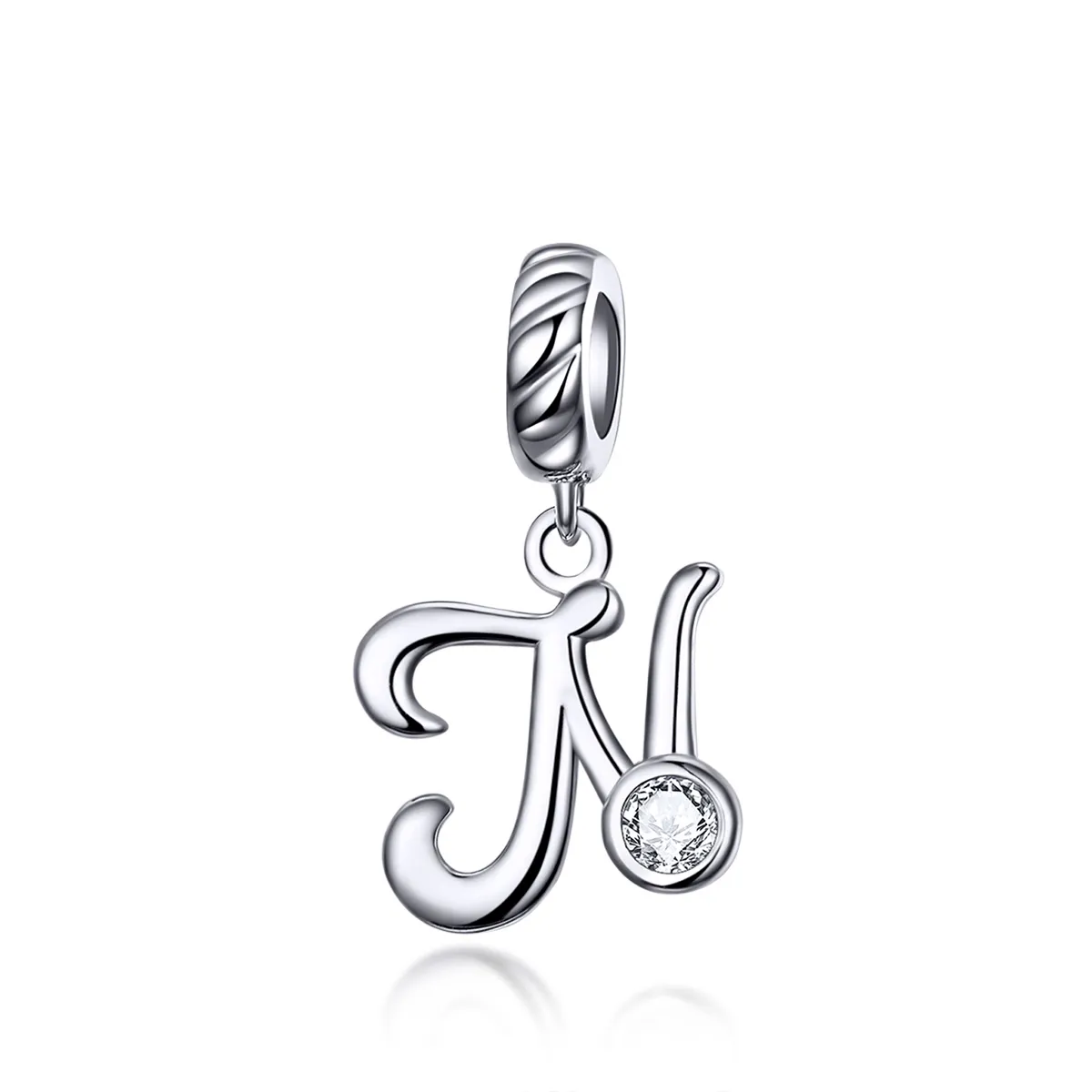 pandora style silver letter n dangle scc1183 n