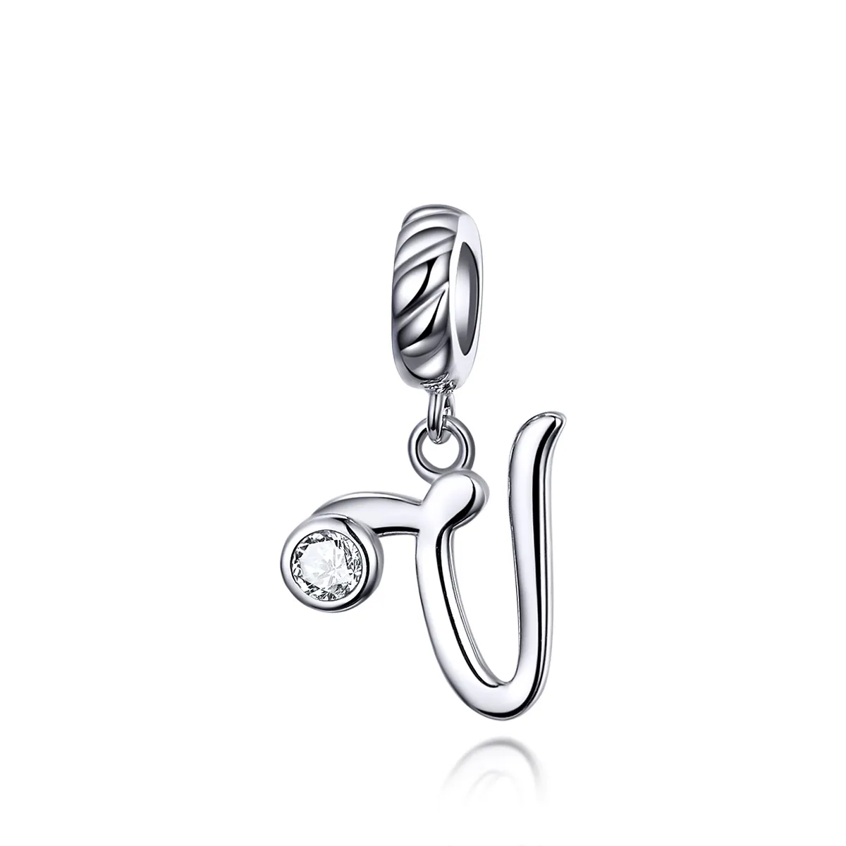 pandora style silver letter v dangle scc1183 v