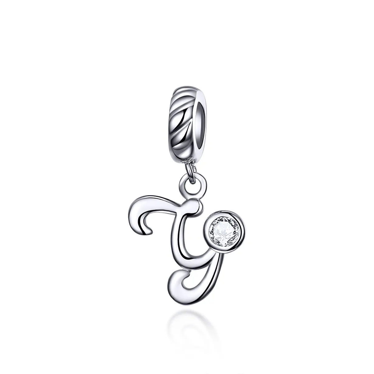 pandora style silver letter y dangle scc1183 y