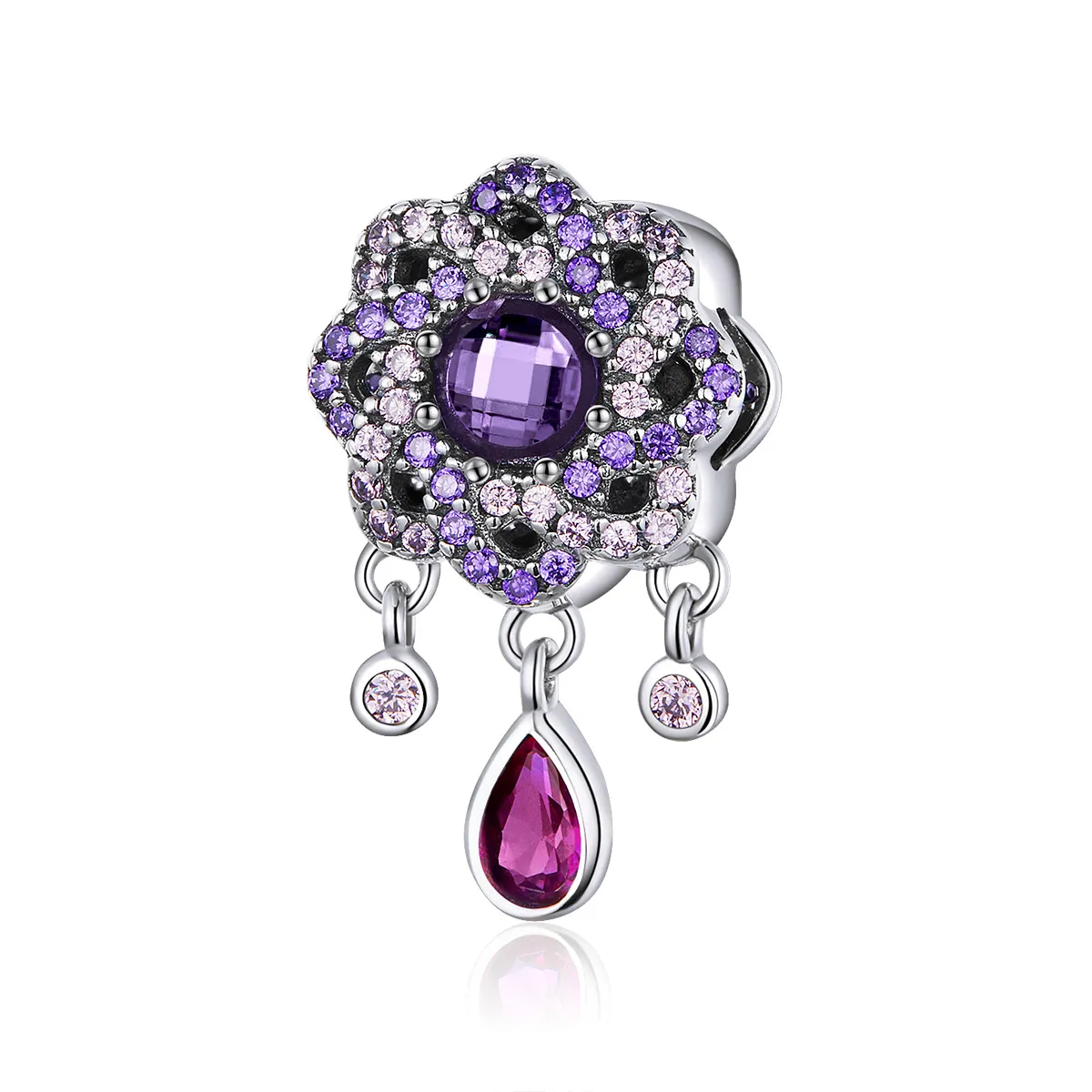 Pandora Style Silver Lingering Flower Charm - SCC1075