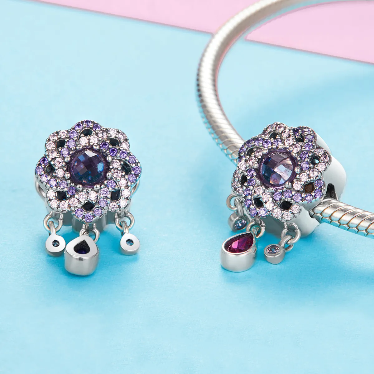Pandora Style Silver Lingering Flower Charm - SCC1075
