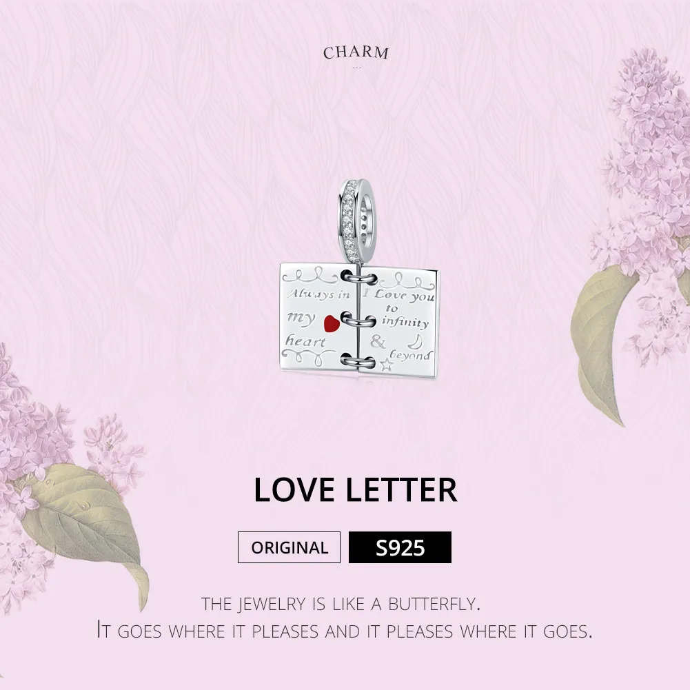 Pandora Style Silver Love Letter Dangle - SCC1262